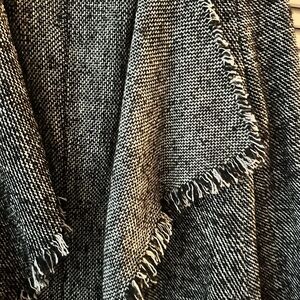 AKRIS Black and White Textured Jacket Shawl Type